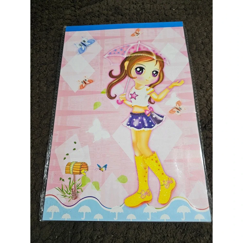 Vtg Orange Story Pink Hana Dreamworld Letter Sheets & Envelopes Set Y2K PW319